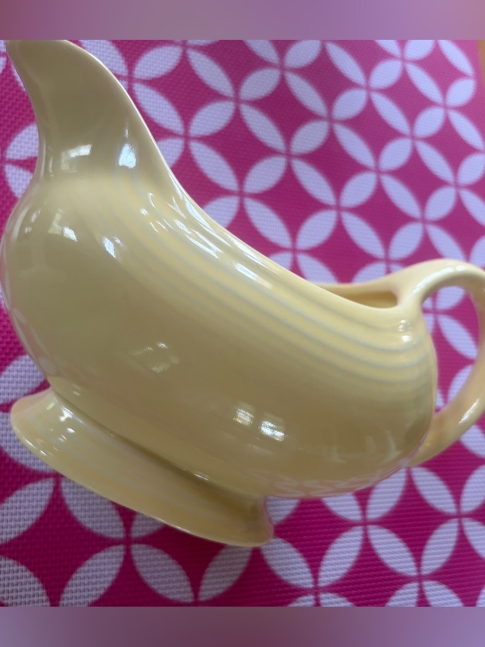 Fiestaware Yellow Sunflower Fiesta Ceramic Gravy Boat. Large. Colorful table